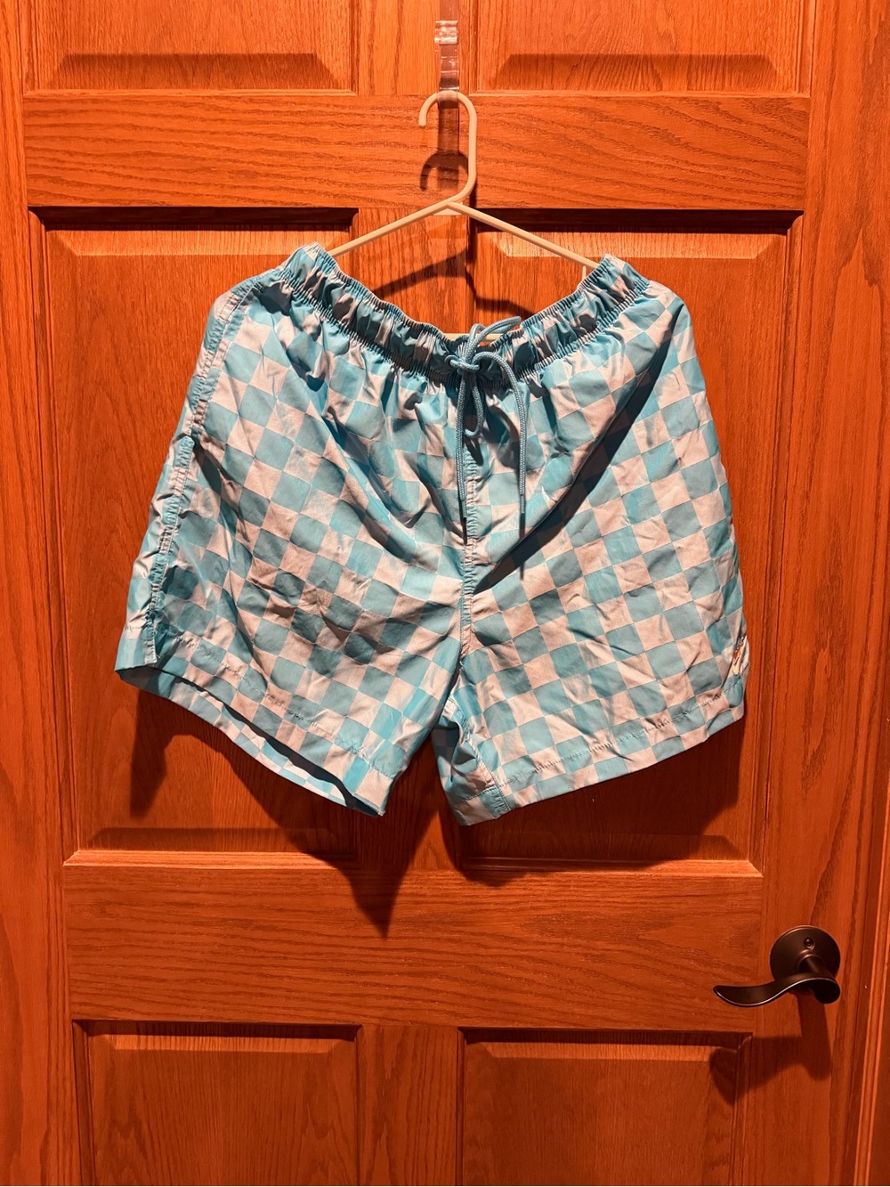 Nike Light Blue & White Checkered Lounge Shorts
